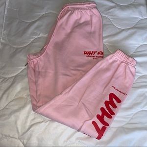 White fox pink sweatpants